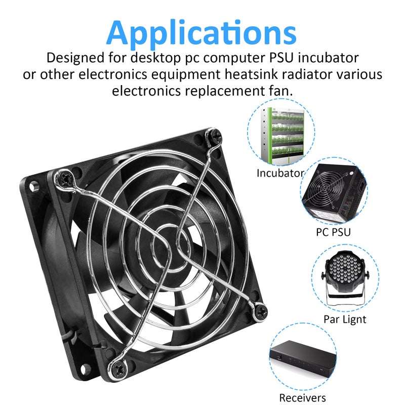 PANO-MOUNTS 80mm 3.15inch 8025 12V DC High-Performance 2-Pin XH2.54 Cooling Fan for PC Power Supply/Electronics Cooling 2-Pack - Image 5